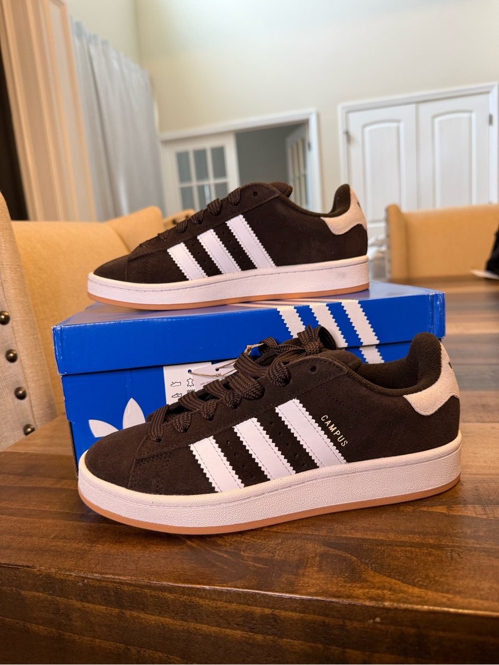 adidas Originals Campus 00s J Low Top Lace-Up Sneaker Black/White JP9566, Kids 6